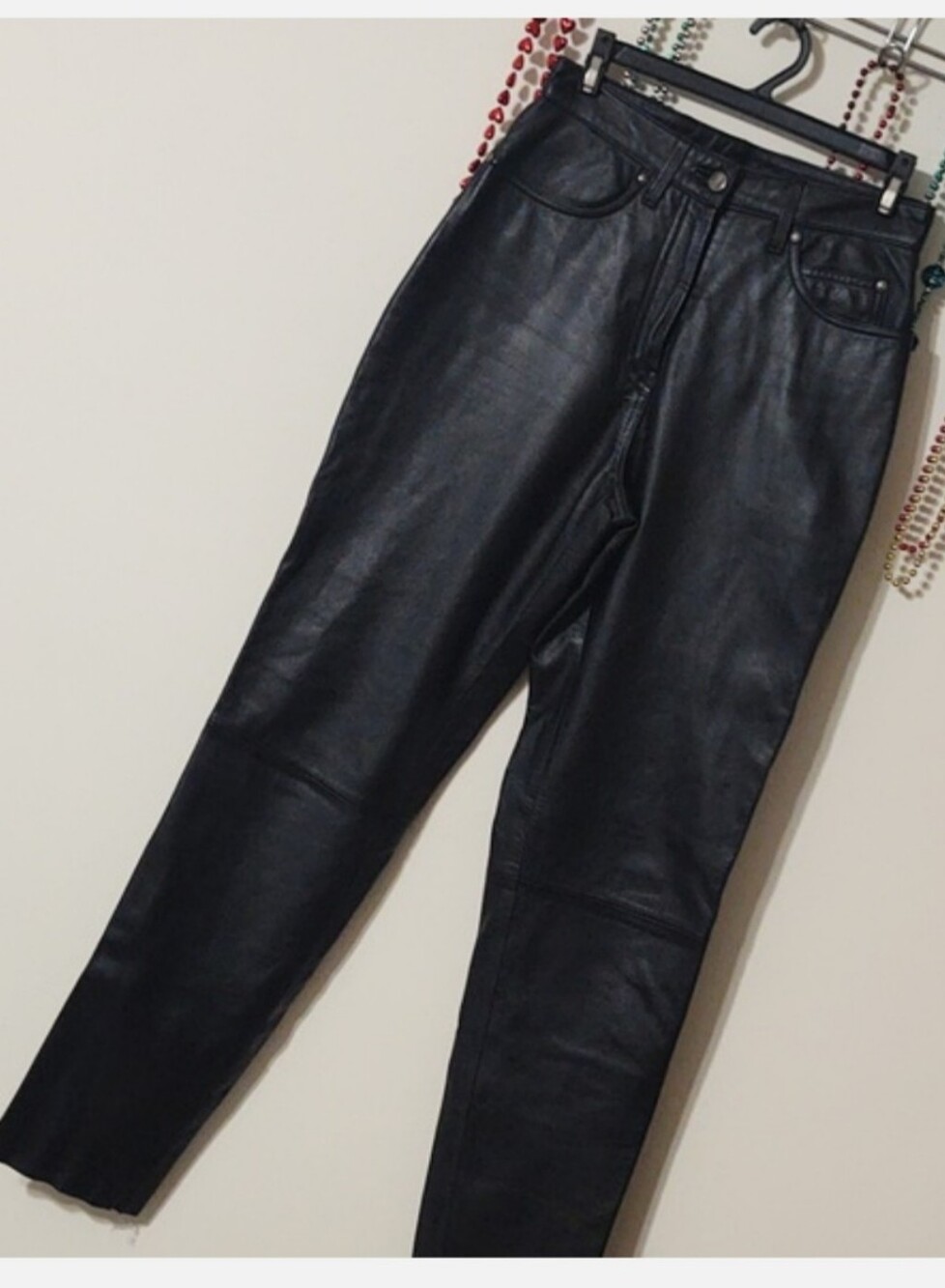 Harley-Davidson Black Leather Pants High Waist 34/6